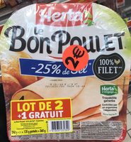 Le Bon Poulet -25% de Sel (lot de 2 + 1 gratuit)