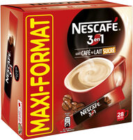 NESCAFE 3en1, Boisson au café, Boîte de 28 Sticks (18g chacun)
