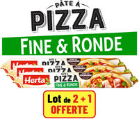HERTA Pâte à Pizza Fine et Ronde Lot 2+1