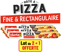 HERTA Pâte à Pizza fine et rectangulaire LOT 2+1 OFT