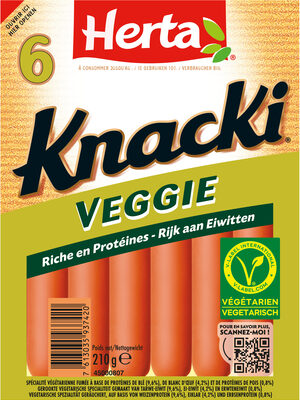 HERTA Knacki Veggie Saucisses végétales x6 -210g