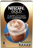 GOLD Cappuccino Decaf Unsweetened Taste Coffee, 8 Sachets x