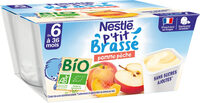 NESTLE P'TIT BRASSE BIO Pomme Pêche 4 x 90g - Dès 6 mois