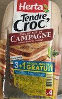 Tendre Croc' Pain de mie de Campagne Jambon Fumé & Fromage (3+1 gratuit)