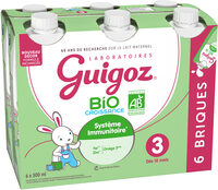 GUIGOZ 3 Bio Lait infantile 3ème âge 6x500ml