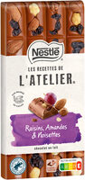 NESTLE L'ATELIER Tablette Chocolat lait raisins - 170g