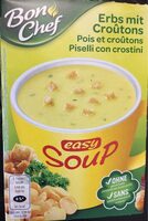 Soupe pois et croûtons