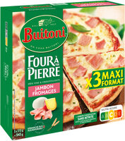 BUITONI FOUR A PIERRE Pizza surgelée Jambon Fromages (3x315g)