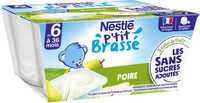 NESTLE P'TIT BRASSE Poire Sans Sucres Ajoutés 4x90g dès 6 mois