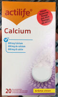 Calcium 800mg de calcium Arôme citron, 20 comprimées effervescents