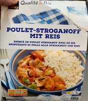 Émince de poulet stroganov avec du riz