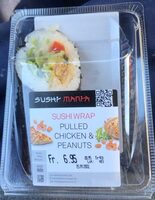 Sushi wrap pulled chiken & peanuts