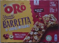 Barretta ai cereali integrali con Mirtilli Rossi e Nocciole