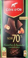 Noir 70% noisettes et amandes caramélisées