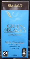 Green & black's organic chocolate bar milk chocolate with sea salt
