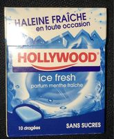 Hollywood, Chewing gum Ice Fresh sans sucres parfum menthe fraîche, les 3 boites de 14,5 g