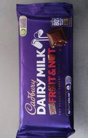 Cadbury dairy milk chocolate bar fruit and nut