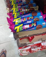 Biscoito Recheio Morango Trakinas Recheio Pacote 126g