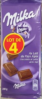 Chocolat au lait du pays Alpin (lot de 4)