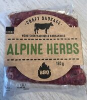 Saucisses artisanales, alpine herbs