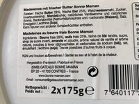 Madeleine au beurre frais Bonne Maman