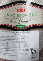 Saucisson sec aux herbes et miel
