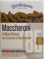 Maccheroni di Mais bianco con curcuma e pepe Sarawak