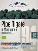 Pipe Rigate di Mais Bianco con Spirulina