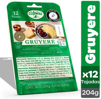Queso Gruyere Alpina 12 Tajadas