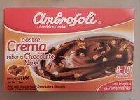 Postre de crema sabor a chocolate nuss