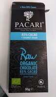 Choc. cru Pacari 85% Cacao