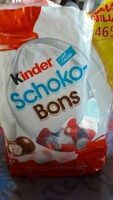 Kinder schokobons bonbons de chocolat au lait fourres lait et noisettes sachet