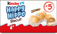 Biscuits KINDER Happy Hippo Lait Noisette x5 - 103,5g