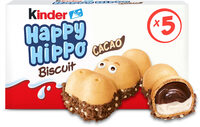 Biscuits KINDER Happy Hippo Lait et Cacao x5 - 103,5g