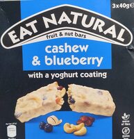 Cashew & Blueberry Fruit & Nut Bars with a Yoghurt Coating
