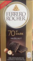 Dark chocolate with hazelnut pieces and hazelnut filling