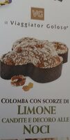 Colomba con scorze di limone e decoro alle noci