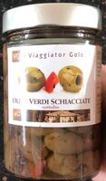 Olive verdi schiacciate