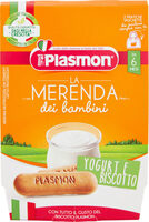 La merenda dei bambini yogurt e biscotto