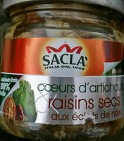 Coeurs d'artichauts raisins secs aux éclats de noix