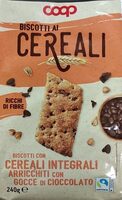 Biscotti con cereali integrali con gocce cioccolato