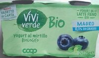 Coop Vivi Verde yogurt magro biologico da latte fieno STG - 125g x 2 - mirtillo