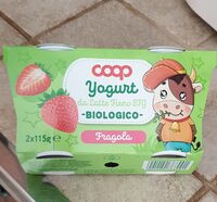 Coop yogurt intero biologico da latte fieno STG - 115g x 2 - fragola