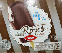 Gelato alla panna ricoperto al cacao
