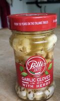 Garlic cloves in oil with herbs