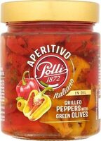 Grilled Peppers with Green Olives In Oil
