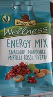 WELLNESS Energy mix Anacardi,mandorle,mirtilli rossi,uvetta.