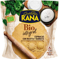 Bio integral ravioli integral relleno de espinacas