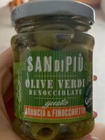 Olive verdi denocciolate gusto arancia e finocchietto