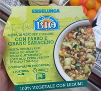 Zuppa di verdure e legumi con farro e grano saraceno